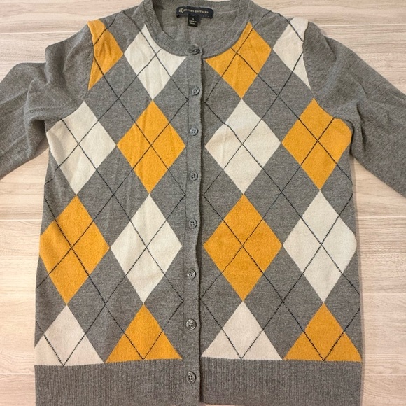 Brooks Brothers Argyle Cardigan Sweater |Lightweight | Wool Blend | Size Small - Picture 5 of 8